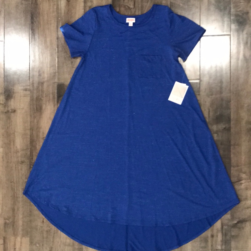 LuLaRoe Elegant Royal Blue with Silver Pinstripe Carly